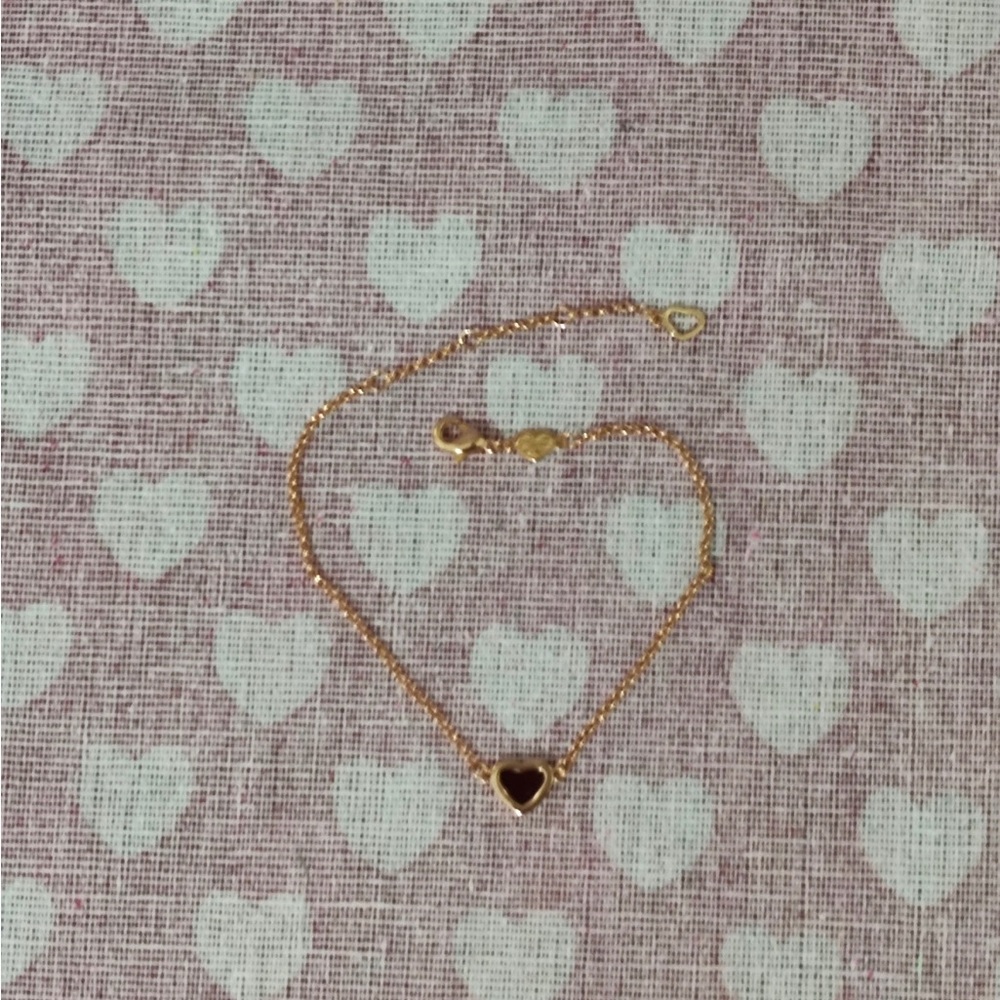 Chopard Rose Gold Chain Bracelet with Red Heart Pendant - Picture 7 of 12